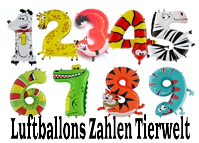 Luftballons Zahlen Tierwelt