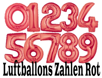 Luftballons Zahlen Rot